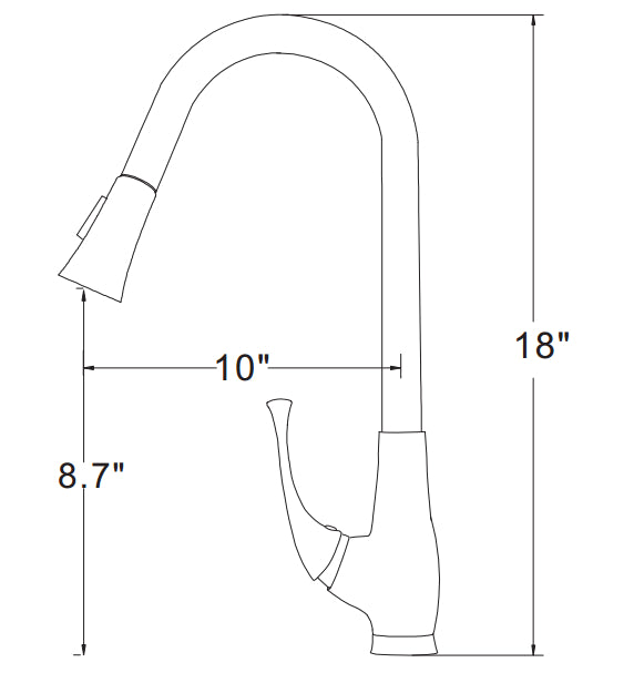 American Imaginations AI-16747 4" Chrome Oval Stainless Steel Transitional Kitchen Sink Faucet