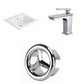 American Imaginations AI-24521 21" White Rectangular Drop In Transitional Ceramic Top Set