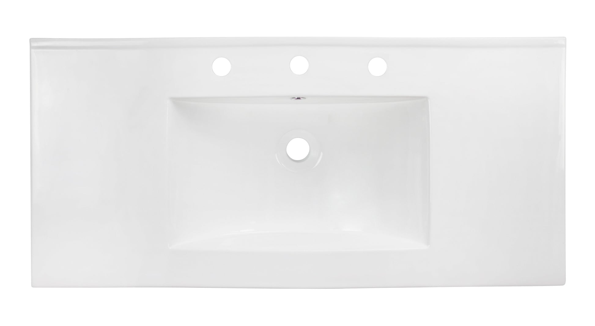 American Imaginations AI-24524 36" White Rectangular Drop In Transitional Ceramic Top Set