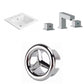 American Imaginations AI-24526 21" White Rectangular Drop In Transitional Ceramic Top Set