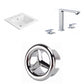 American Imaginations AI-24527 21" White Rectangular Drop In Transitional Ceramic Top Set