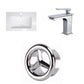 American Imaginations AI-24545 21" White Rectangular Drop In Transitional Ceramic Top Set