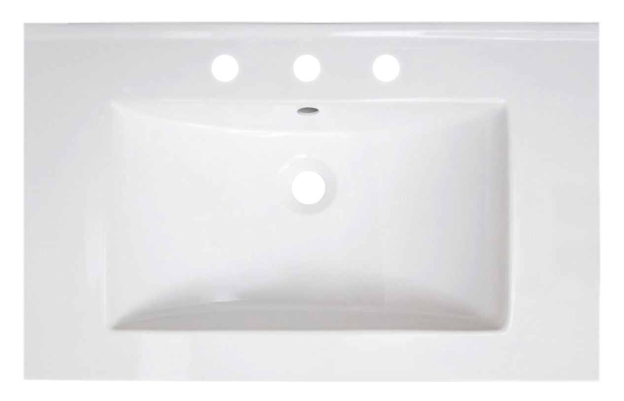 American Imaginations AI-24546 30" White Rectangular Drop In Transitional Ceramic Top Set