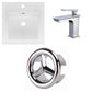 American Imaginations AI-24557 17" White Square Drop In Transitional Ceramic Top Set