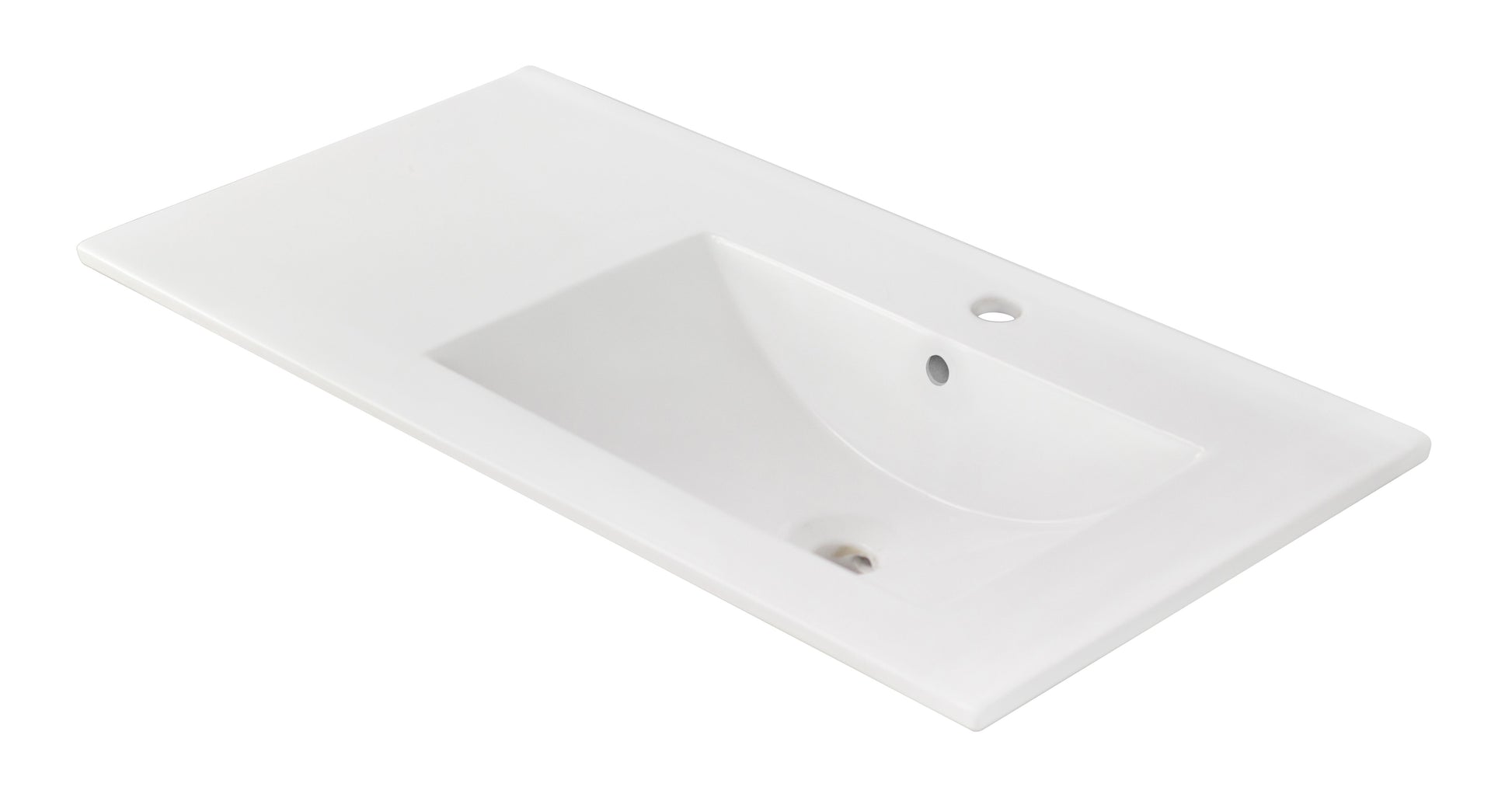 American Imaginations AI-24562 36" White Rectangular Drop In Transitional Ceramic Top Set