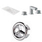 American Imaginations AI-24571 36" White Rectangular Drop In Transitional Ceramic Top Set