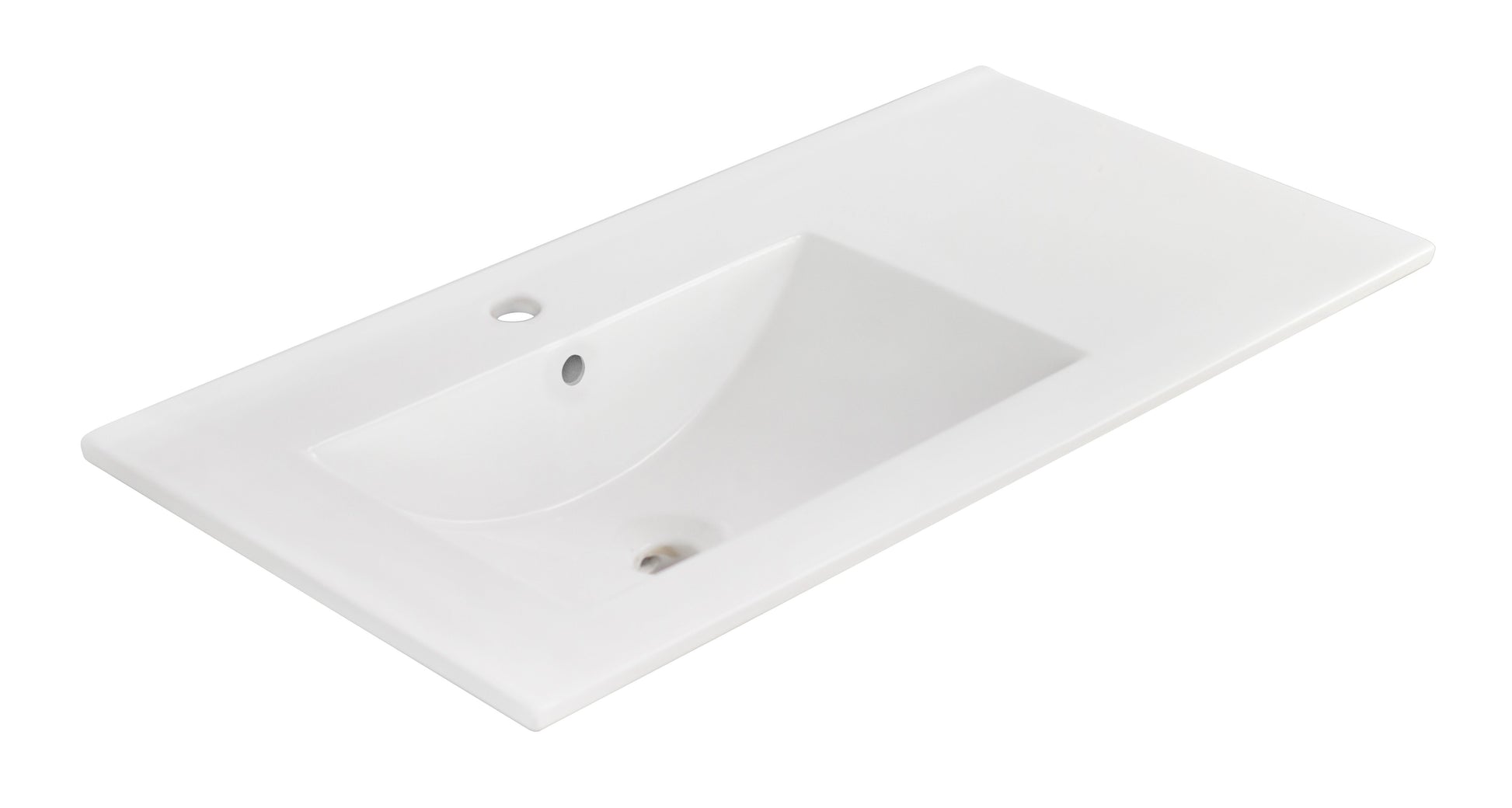 American Imaginations AI-24576 36" White Rectangular Drop In Transitional Ceramic Top Set