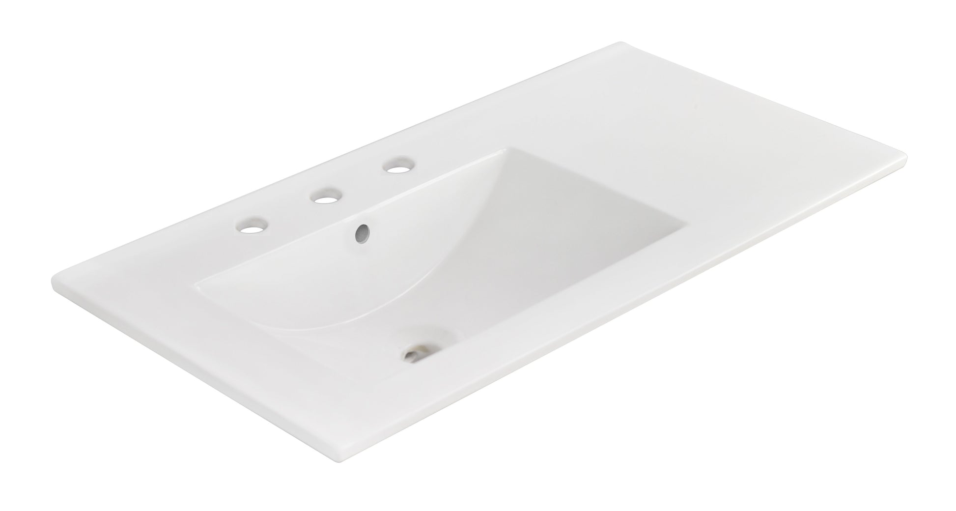 American Imaginations AI-24586 36" White Rectangular Drop In Transitional Ceramic Top Set
