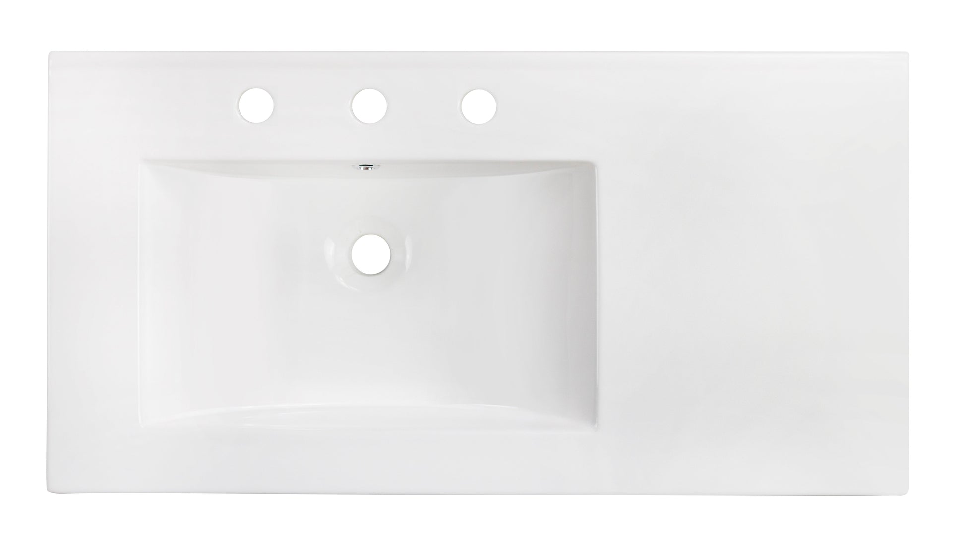 American Imaginations AI-24588 36" White Rectangular Drop In Transitional Ceramic Top Set