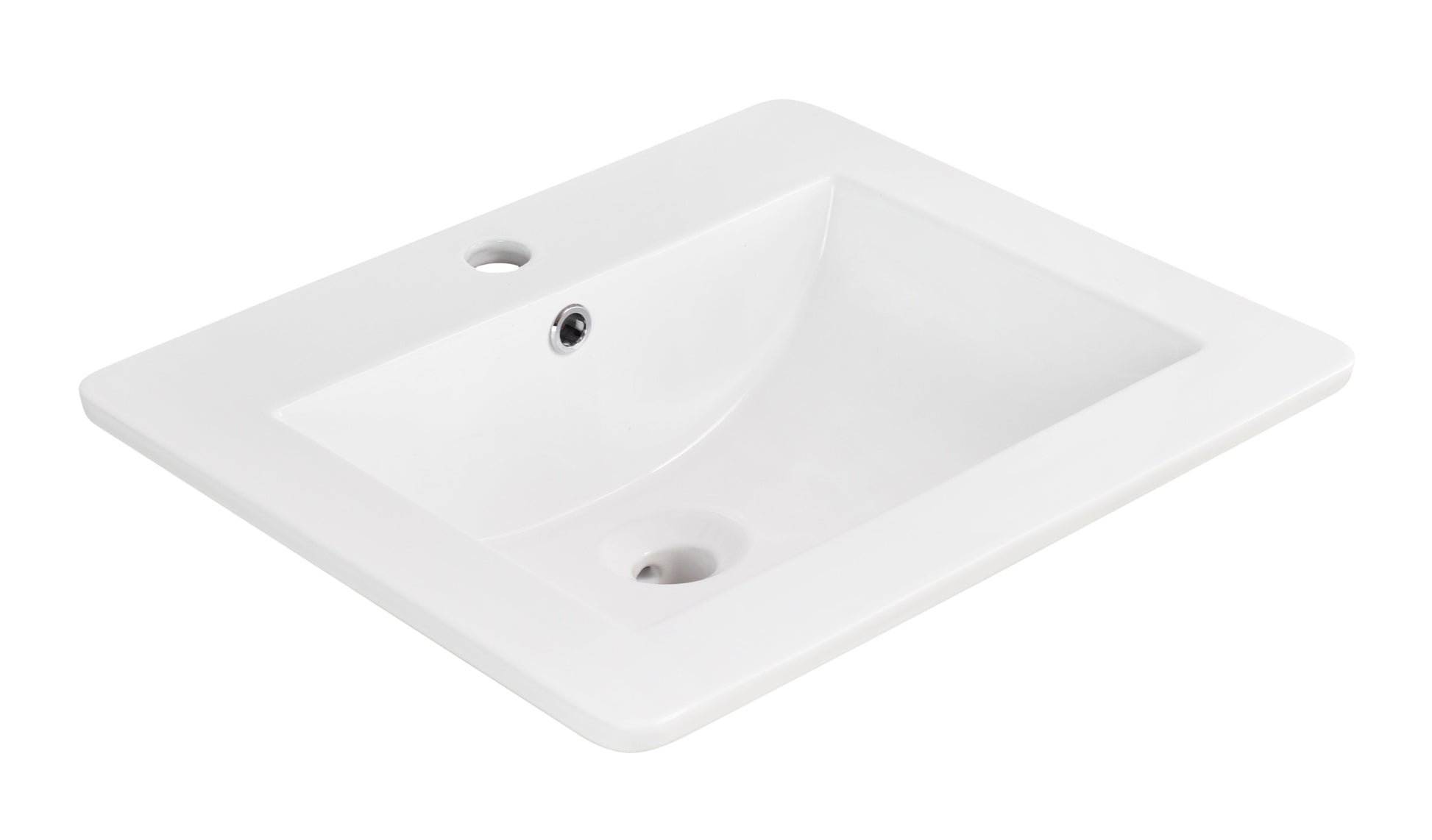 American Imaginations AI-24589 21" White Rectangular Drop In Transitional Ceramic Top Set