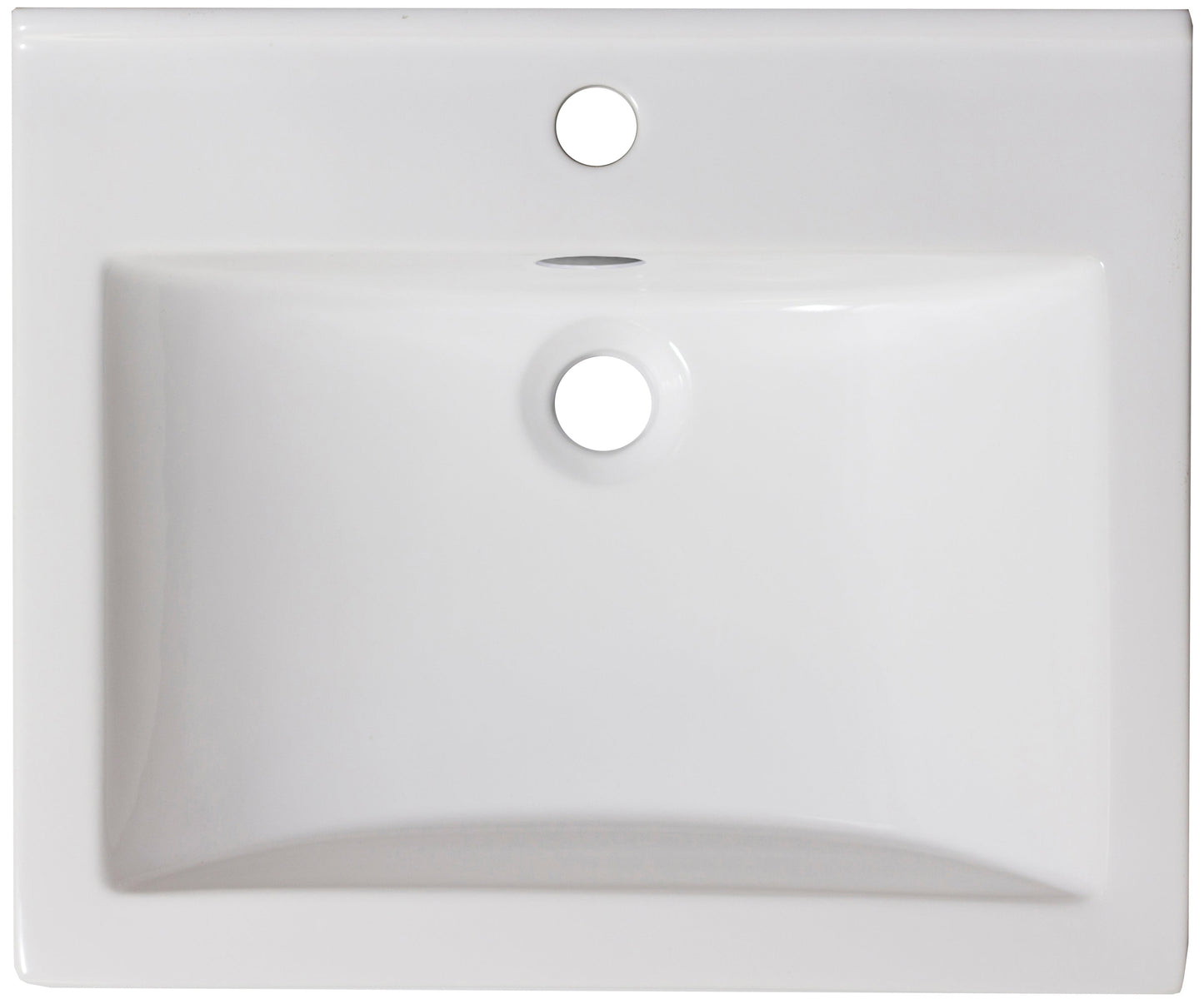 American Imaginations AI-24590 21" White Rectangular Drop In Transitional Ceramic Top Set