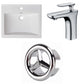American Imaginations AI-24592 21" White Rectangular Drop In Transitional Ceramic Top Set