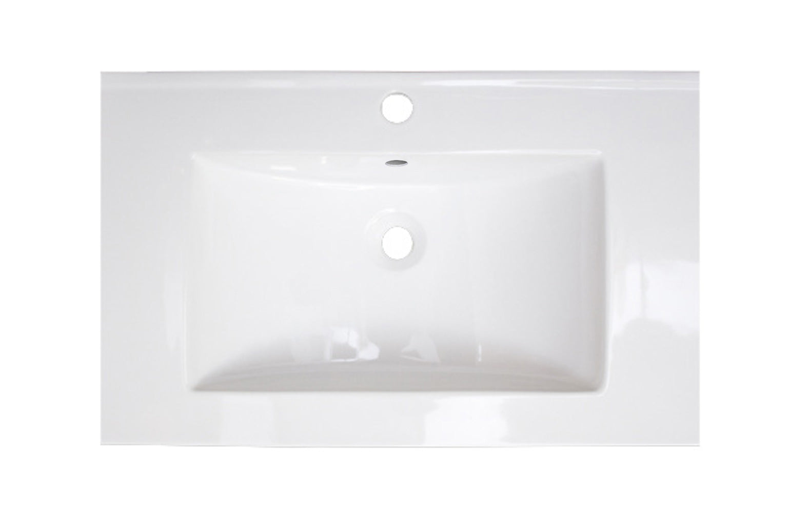 American Imaginations AI-24598 25" White Rectangular Drop In Transitional Ceramic Top Set