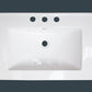 American Imaginations AI-24607 25" White Rectangular Drop In Transitional Ceramic Top Set