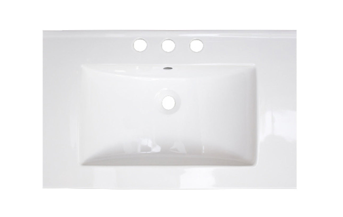 American Imaginations AI-24609 25" White Rectangular Drop In Transitional Ceramic Top Set