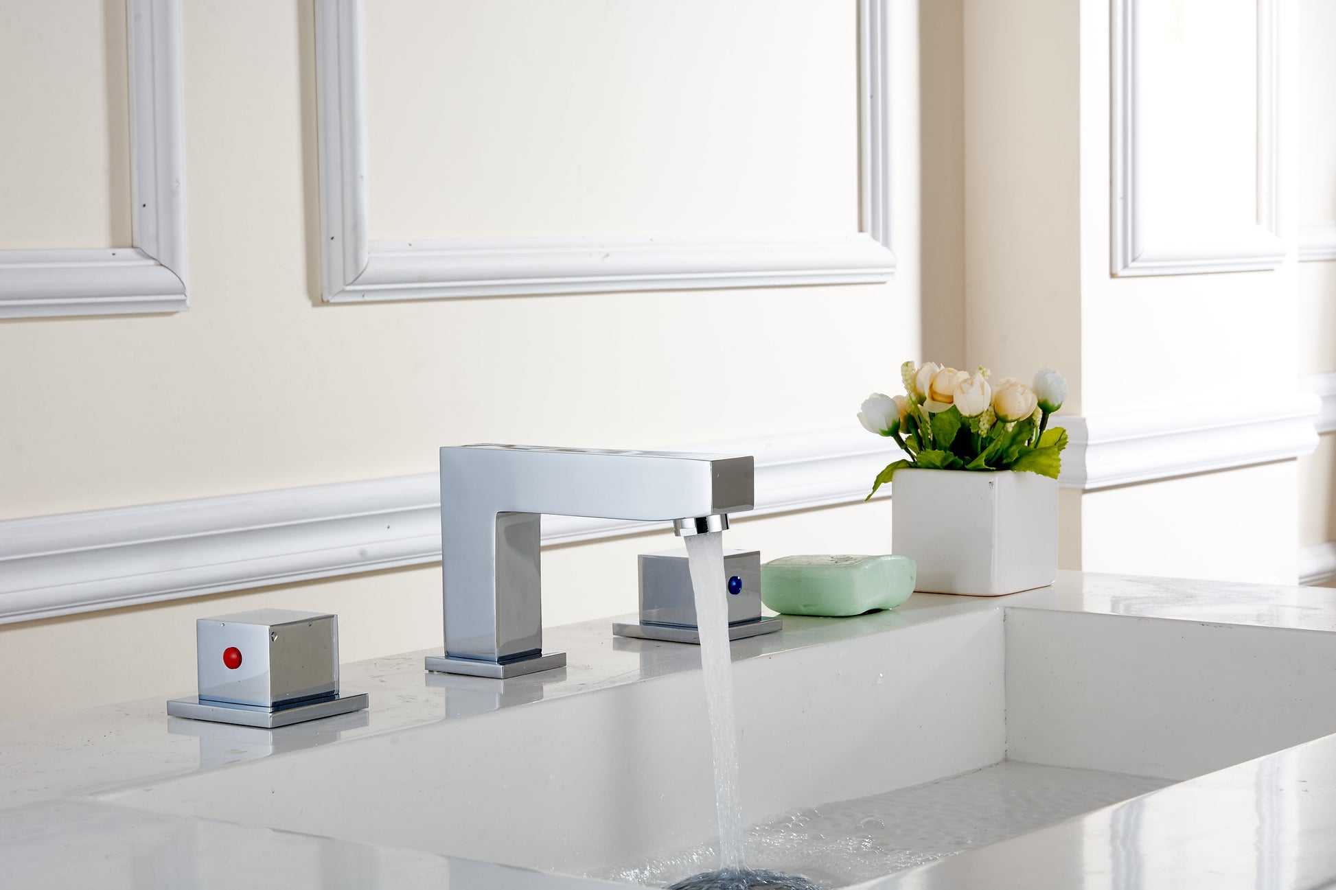 American Imaginations AI-24611 25" White Rectangular Drop In Transitional Ceramic Top Set