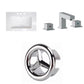 American Imaginations AI-24611 25" White Rectangular Drop In Transitional Ceramic Top Set