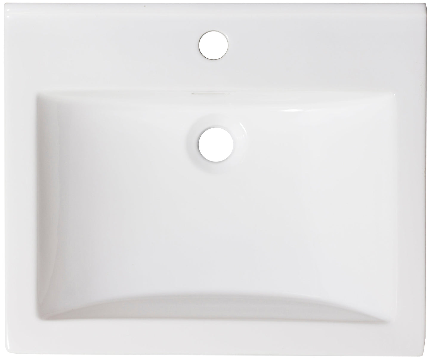 American Imaginations AI-24665 22" White Rectangular Drop In Transitional Ceramic Top Set