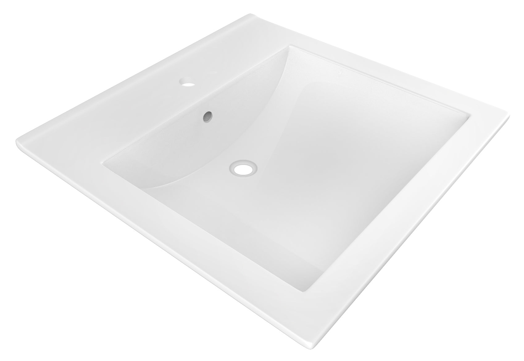 American Imaginations AI-24666 22" White Rectangular Drop In Transitional Ceramic Top Set