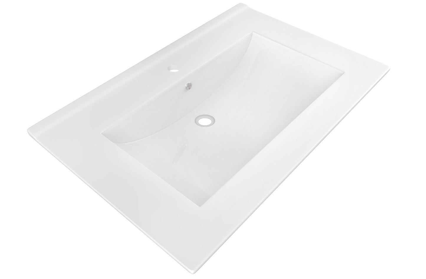 American Imaginations AI-24670 24" White Rectangular Drop In Transitional Ceramic Top Set