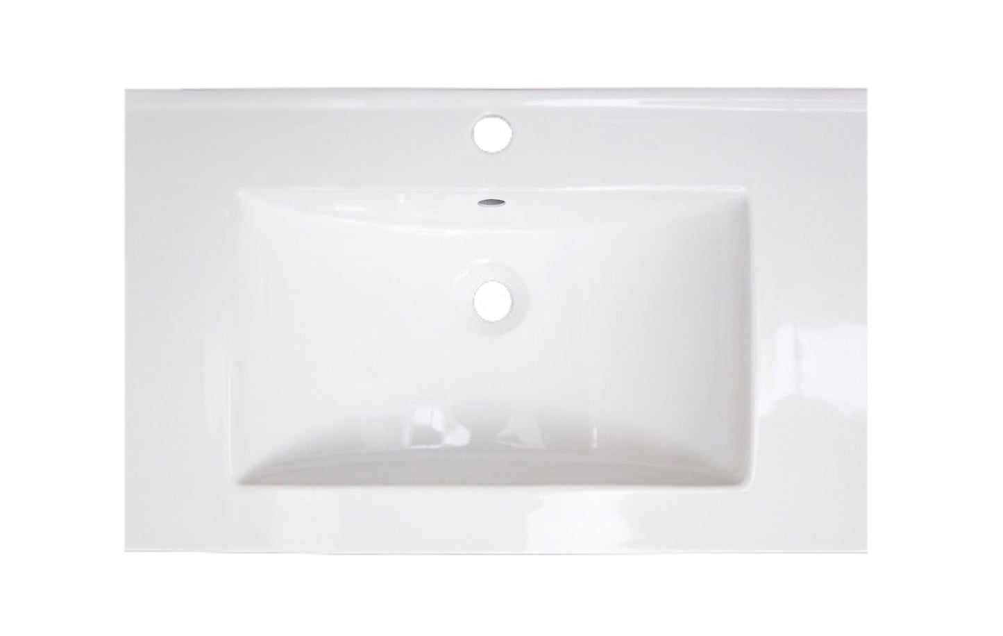American Imaginations AI-24671 24" White Rectangular Drop In Transitional Ceramic Top Set