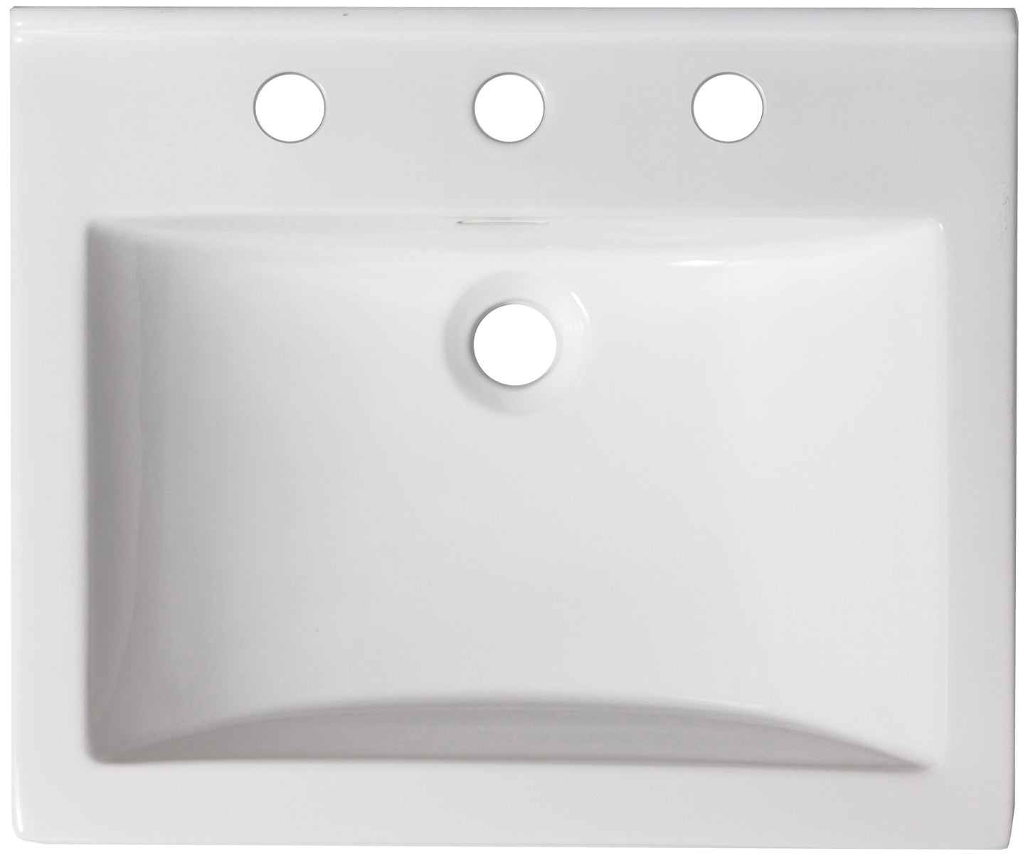 American Imaginations AI-24680 22" White Rectangular Drop In Transitional Ceramic Top Set
