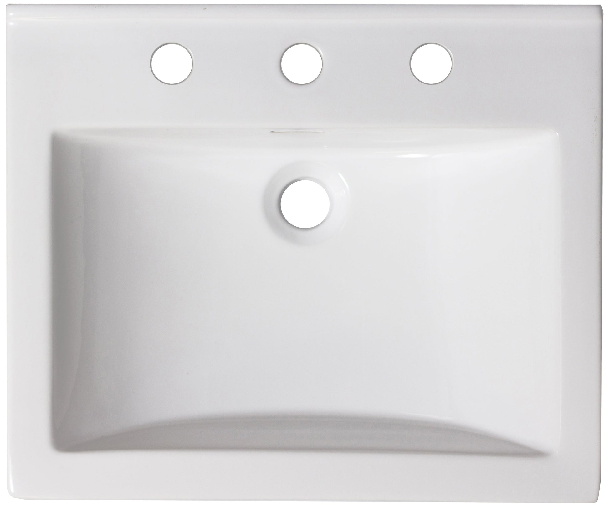 American Imaginations AI-24682 22" White Rectangular Drop In Transitional Ceramic Top Set