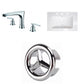 American Imaginations AI-24687 24" White Rectangular Drop In Transitional Ceramic Top Set