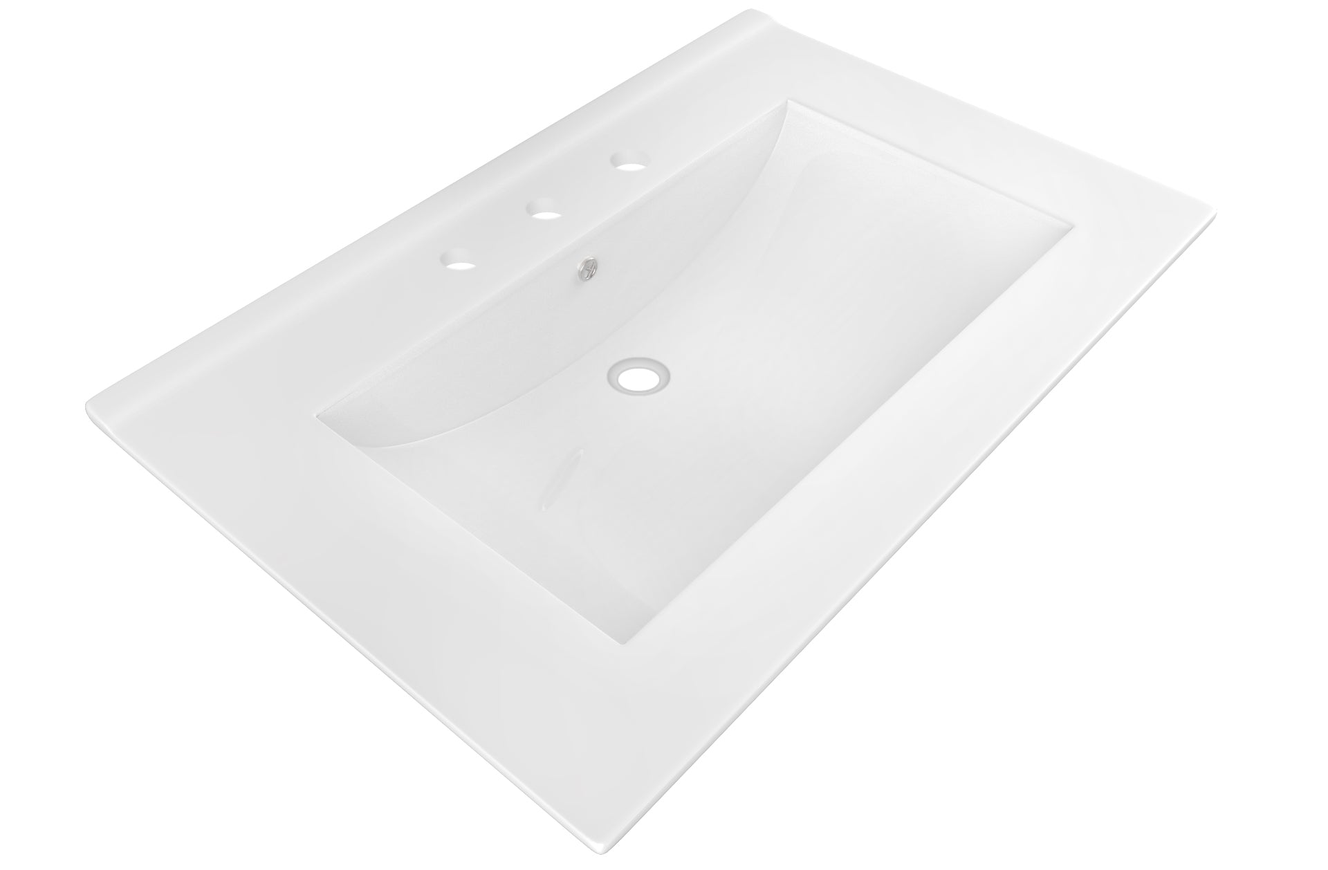 American Imaginations AI-24690 24" White Rectangular Drop In Transitional Ceramic Top Set