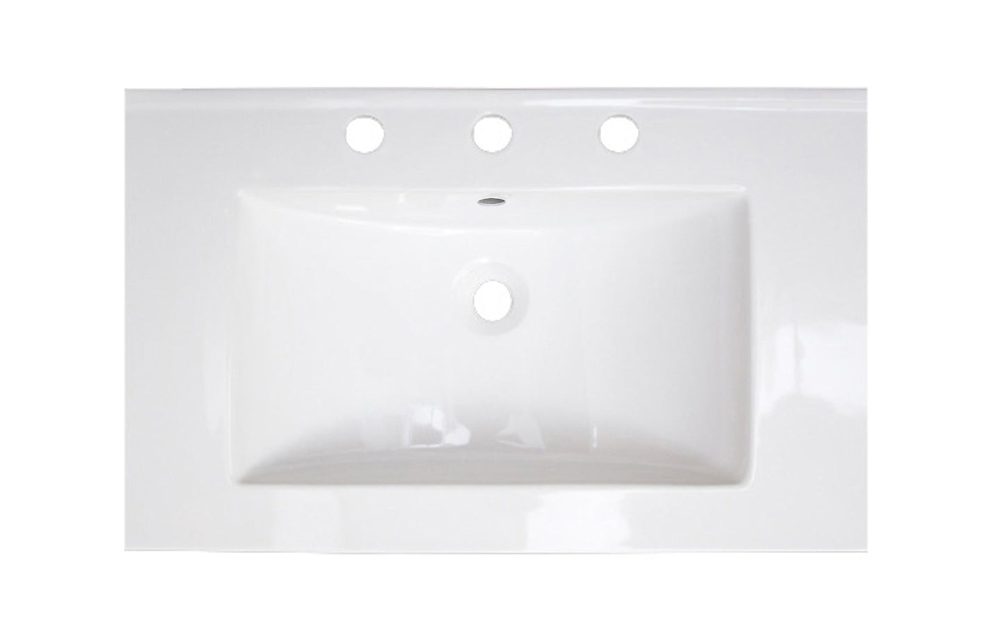American Imaginations AI-24691 24" White Rectangular Drop In Transitional Ceramic Top Set