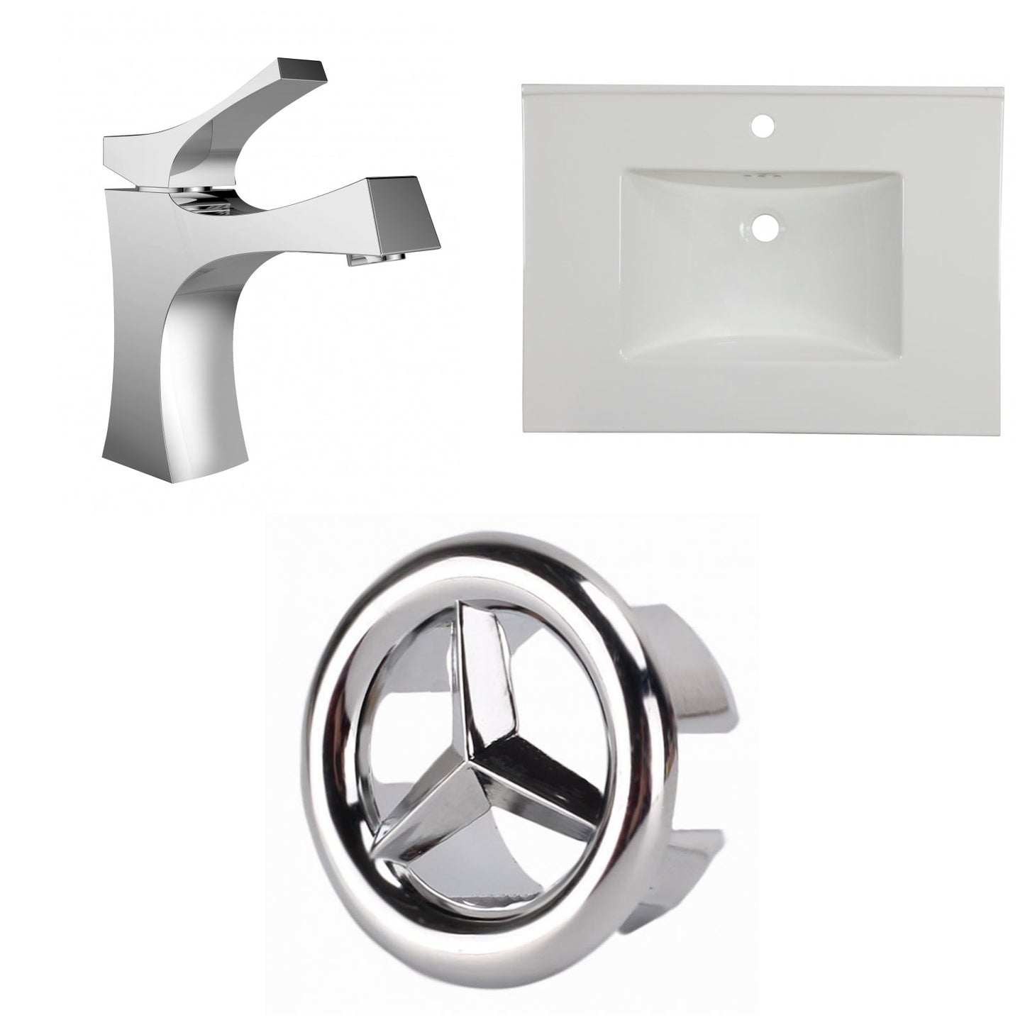 American Imaginations AI-24693 31" White Rectangular Drop In Transitional Ceramic Top Set