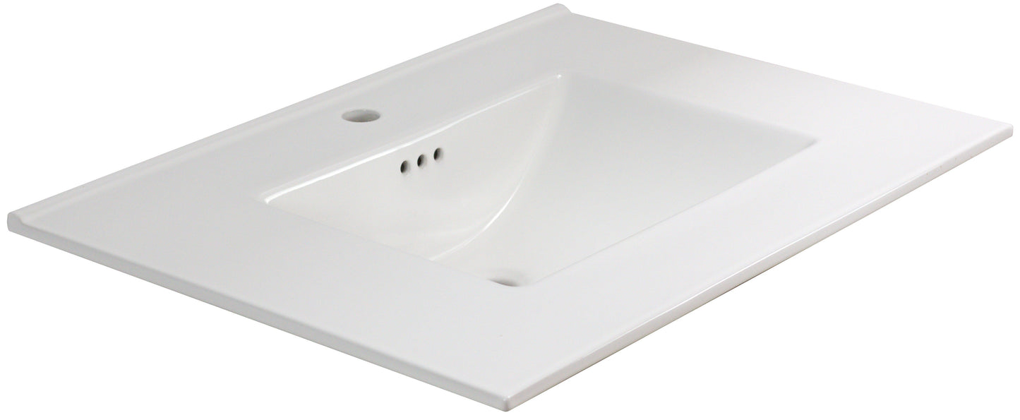American Imaginations AI-24697 31" White Rectangular Drop In Transitional Ceramic Top Set