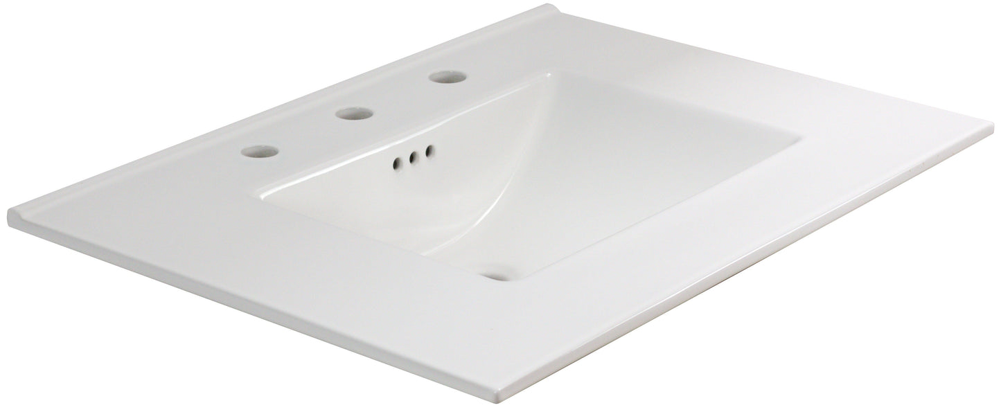 American Imaginations AI-24701 31" White Rectangular Drop In Transitional Ceramic Top Set