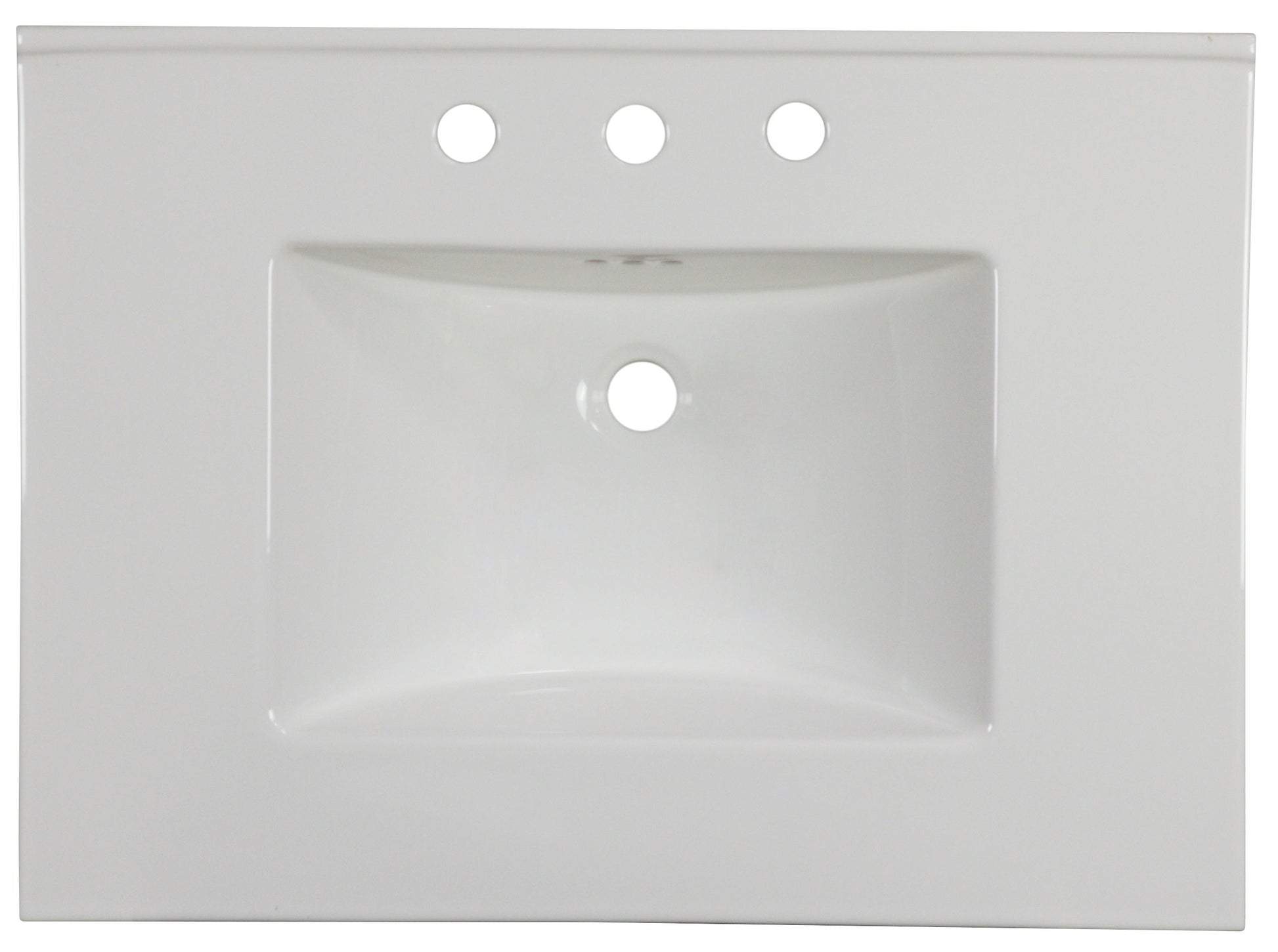 American Imaginations AI-24708 31" White Rectangular Drop In Transitional Ceramic Top Set