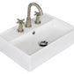 American Imaginations AI-26216 20" White Rectangular Wall Mount Modern Bathroom Vessel Sink Set
