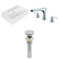 American Imaginations AI-26217 20" White Rectangular Wall Mount Modern Bathroom Vessel Sink Set