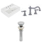 American Imaginations AI-26219 20" White Rectangular Wall Mount Modern Bathroom Vessel Sink Set