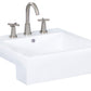 American Imaginations AI-26221 20" White Rectangular Semi-Recessed Modern Bathroom Vessel Sink Set
