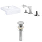 American Imaginations AI-26221 20" White Rectangular Semi-Recessed Modern Bathroom Vessel Sink Set