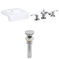 American Imaginations AI-26222 20" White Rectangular Semi-Recessed Modern Bathroom Vessel Sink Set