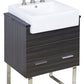 American Imaginations AI-26225 20" White Rectangular Semi-Recessed Modern Bathroom Vessel Sink Set