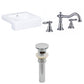 American Imaginations AI-26225 20" White Rectangular Semi-Recessed Modern Bathroom Vessel Sink Set