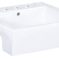 American Imaginations AI-26226 20" White Rectangular Semi-Recessed Modern Bathroom Vessel Sink Set