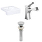 American Imaginations AI-26227 20" White Rectangular Semi-Recessed Modern Bathroom Vessel Sink Set