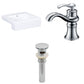 American Imaginations AI-26228 20" White Rectangular Semi-Recessed Modern Bathroom Vessel Sink Set
