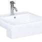 American Imaginations AI-26229 20" White Rectangular Semi-Recessed Modern Bathroom Vessel Sink Set