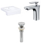 American Imaginations AI-26230 20" White Rectangular Semi-Recessed Modern Bathroom Vessel Sink Set