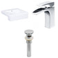 American Imaginations AI-26231 20" White Rectangular Semi-Recessed Modern Bathroom Vessel Sink Set