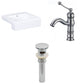American Imaginations AI-26232 20" White Rectangular Semi-Recessed Modern Bathroom Vessel Sink Set