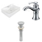 American Imaginations AI-26234 22" White Rectangular Above Counter Modern Bathroom Vessel Sink Set